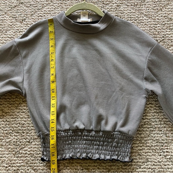 Urban Romantics Gray & Olive Striped LS Top Small - Picture 5 of 7